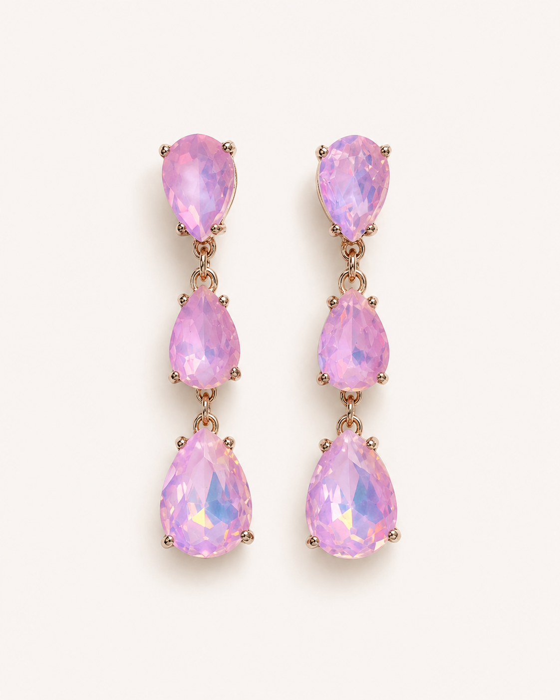 Triple Teardrop Dangle Earrings