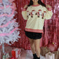 Sequin Skating Santa Oversized Sweatshirt