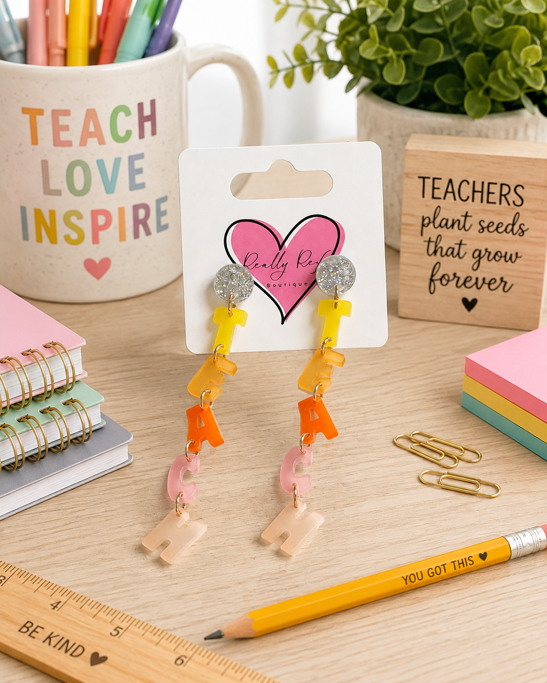 Teach Dangle Earrings