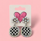 Rhinestone Checkered Earrings