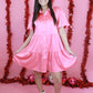 Coral satin dress