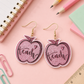 Pink Apple Teach Earrings