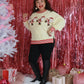 Sequin Skating Santa Oversized Sweatshirt