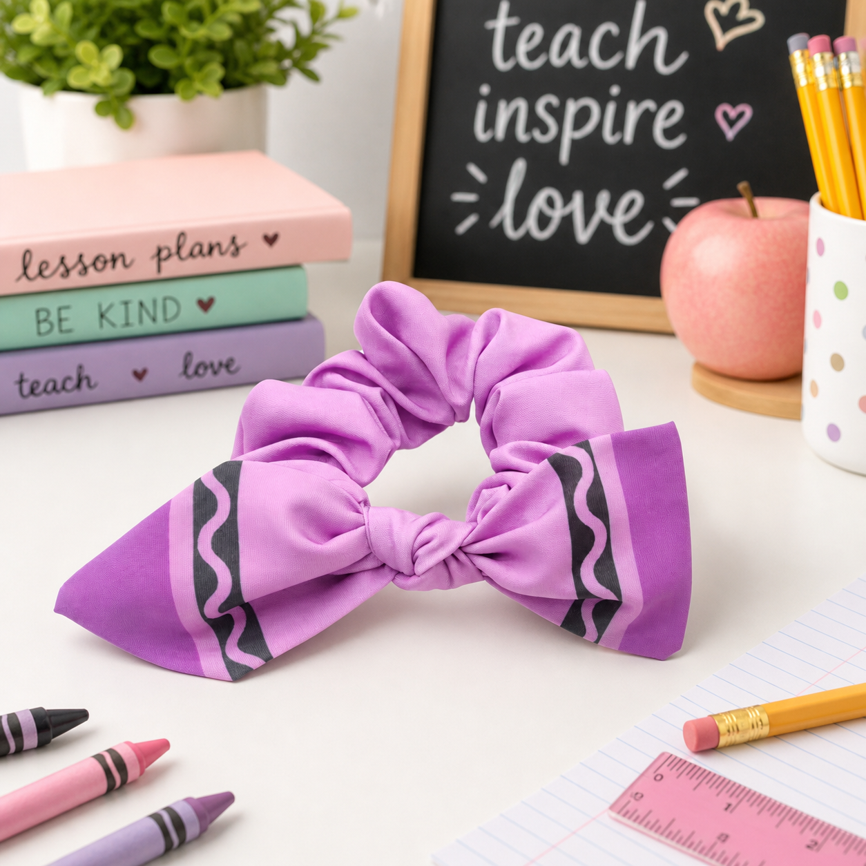 Crayon Bow Scrunchie