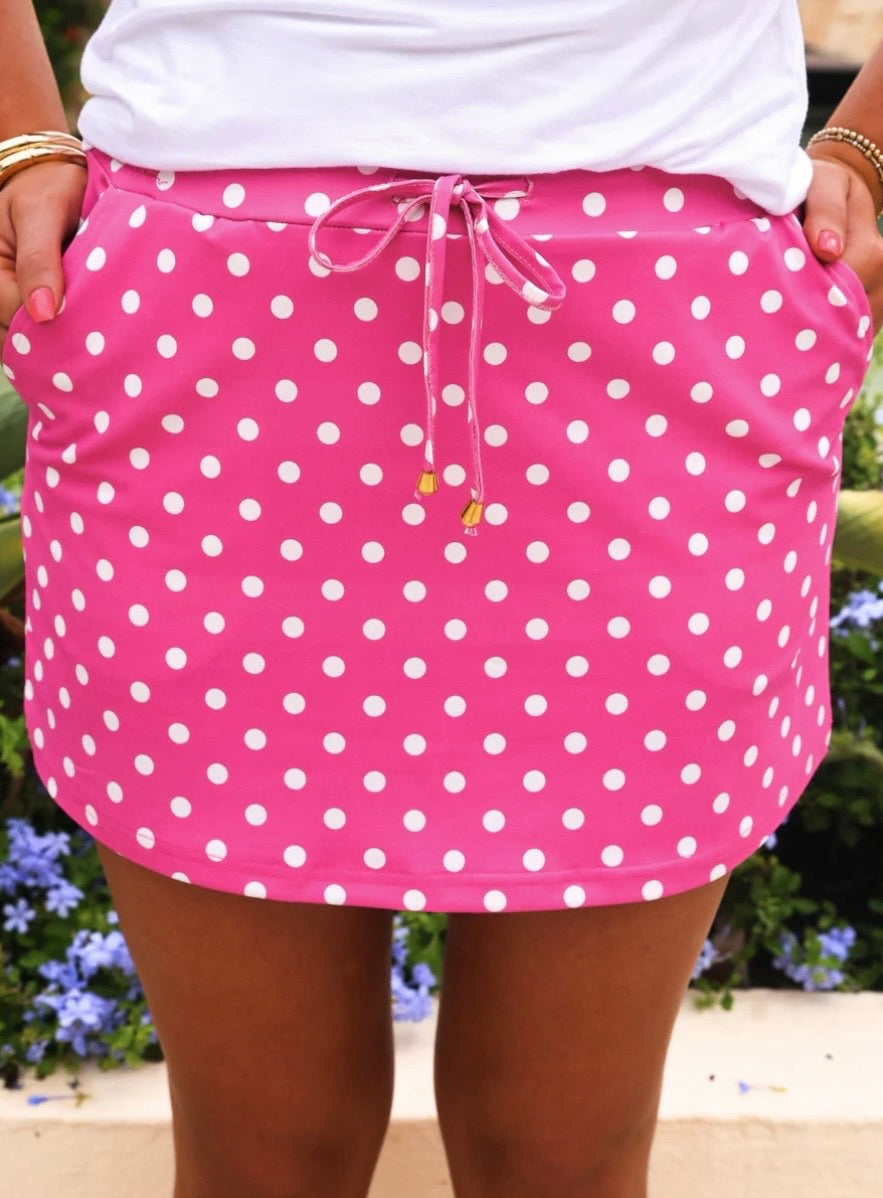 Pink Polka Dot Skort