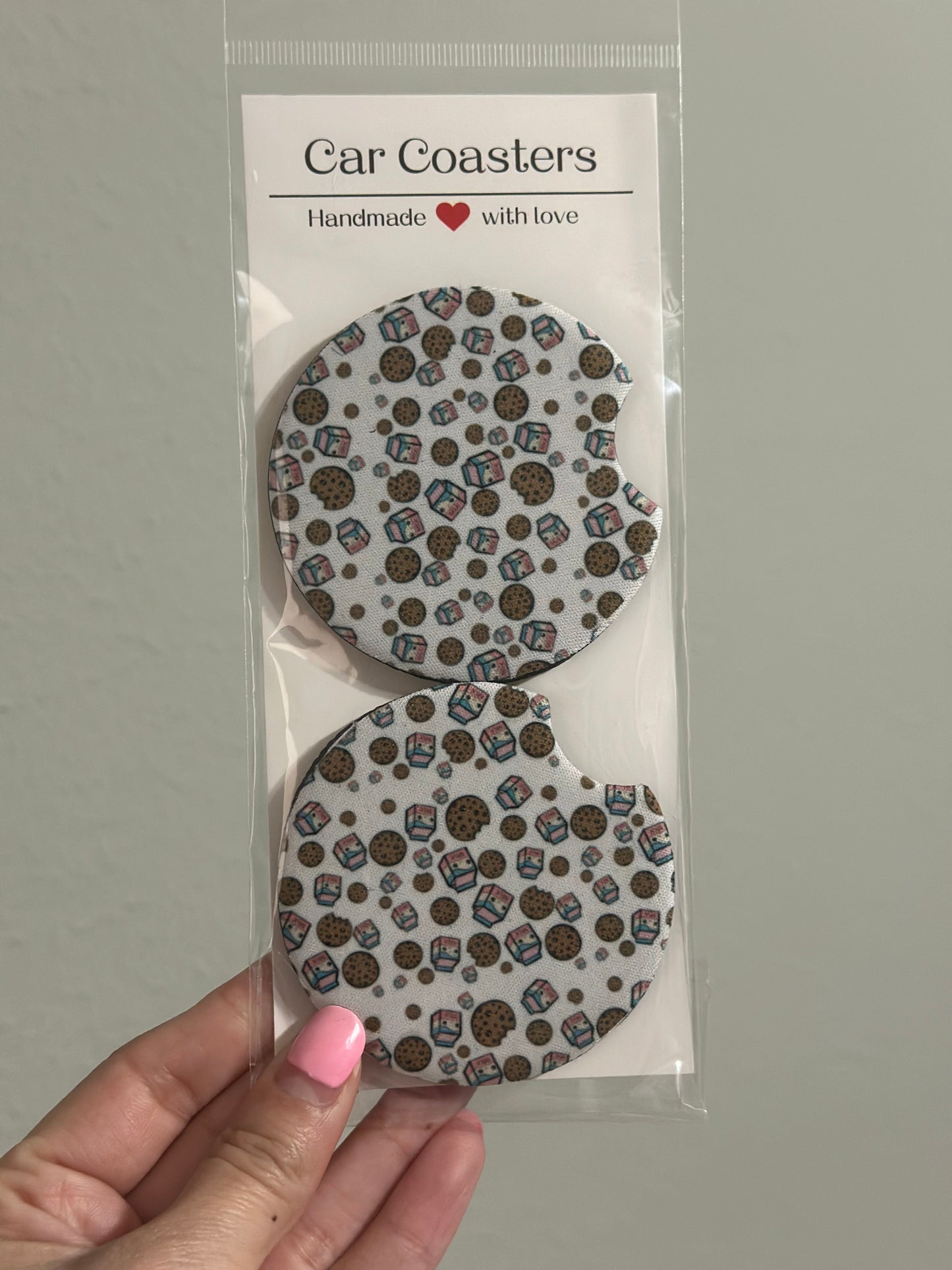 Milk and Cookies Car Coasters