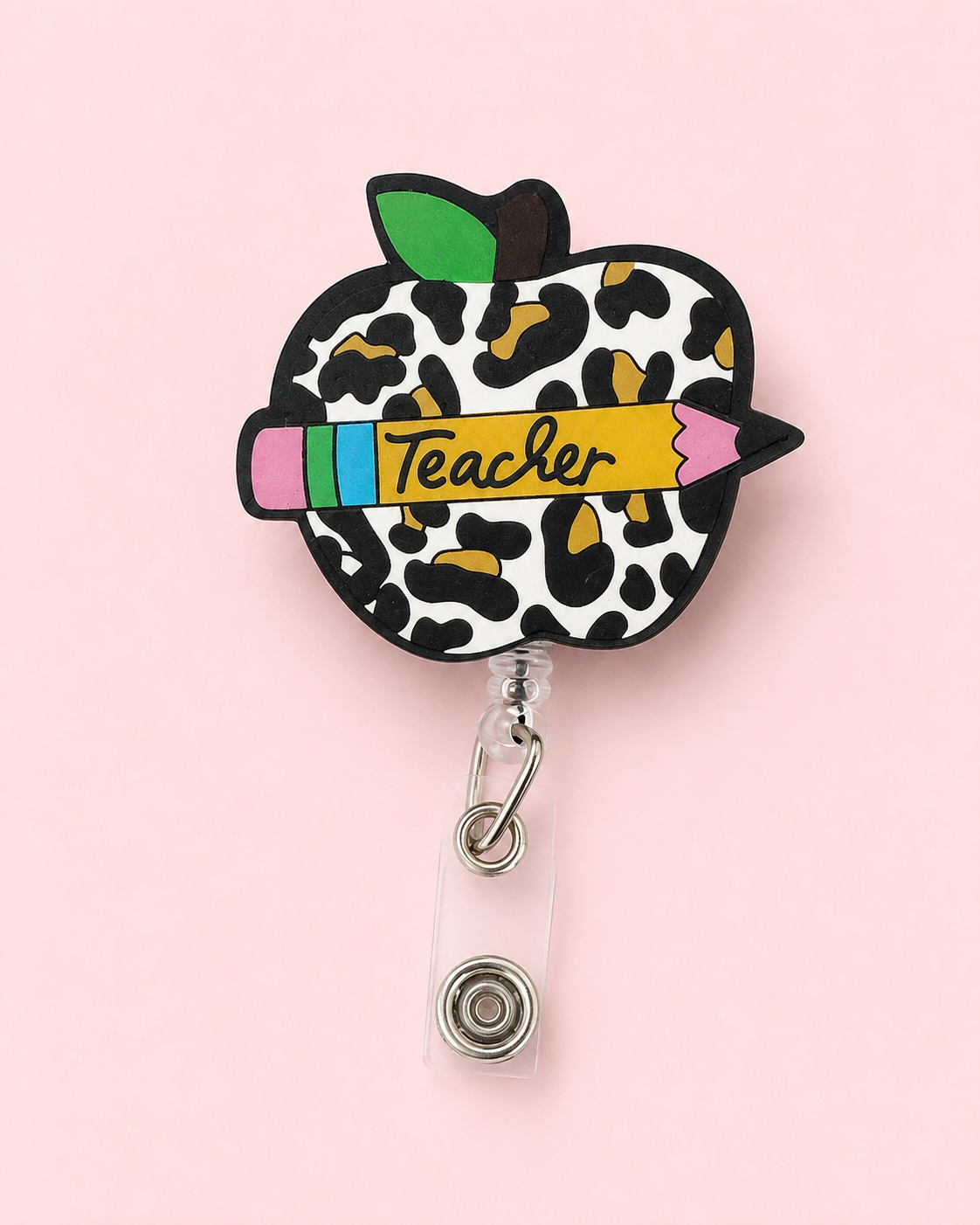 Leopard Apple Badge Reel