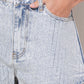 High Waisted Denim Rhinestone Shorts