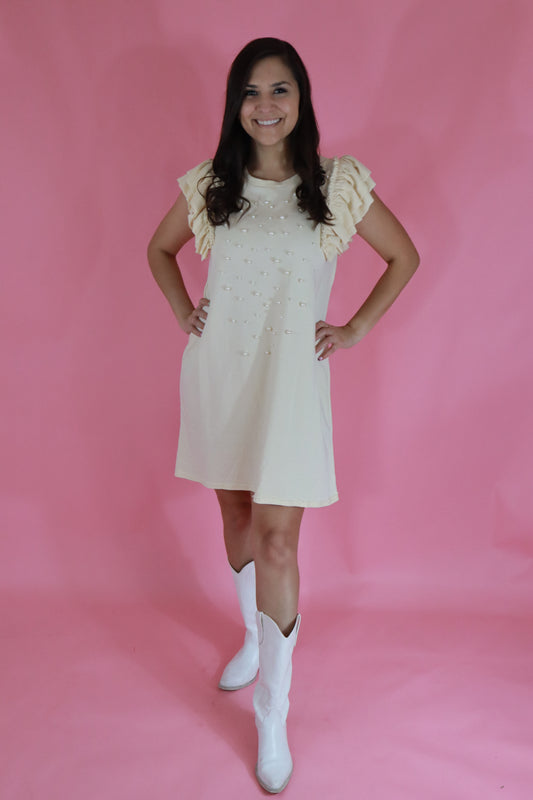 Cream Pearl Dress