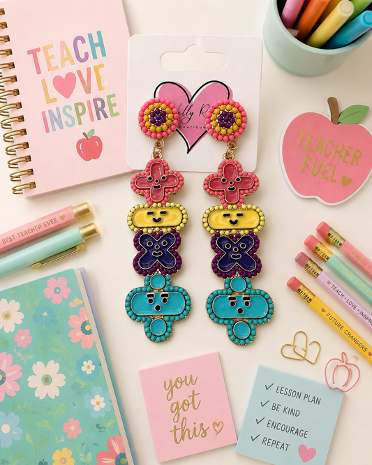Colorful Math Symbol Earrings