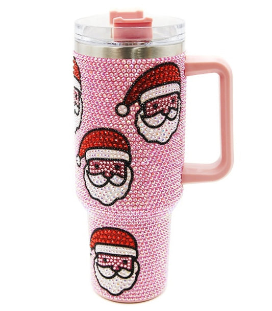 Rhinestone Santa Tumbler