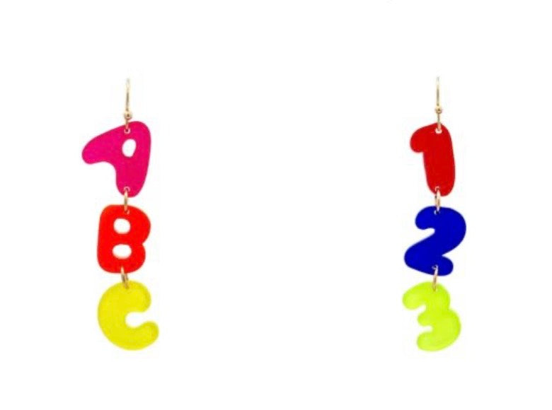 ABC 123 Earrings