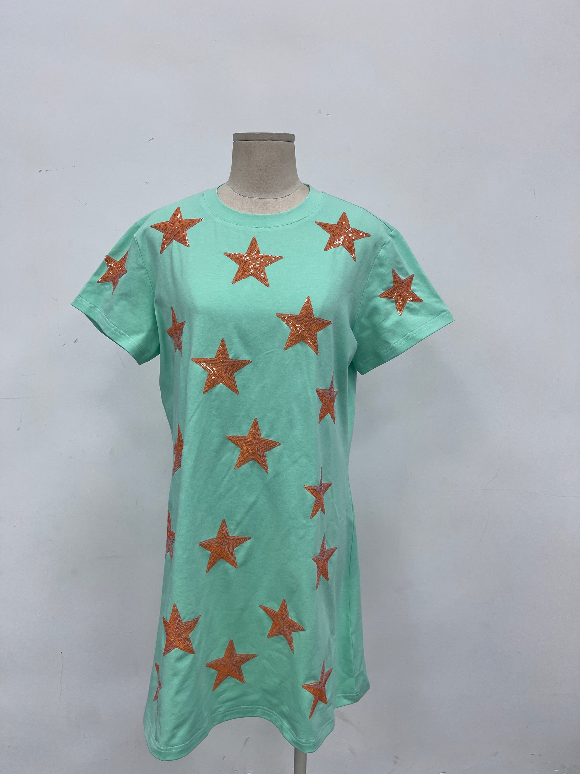 mint and orange dress Orange Cotton Blend Drop Waist Maxi Dress