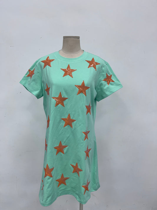 *PREORDER* Mint and Orange Sequin Showgirl Dress