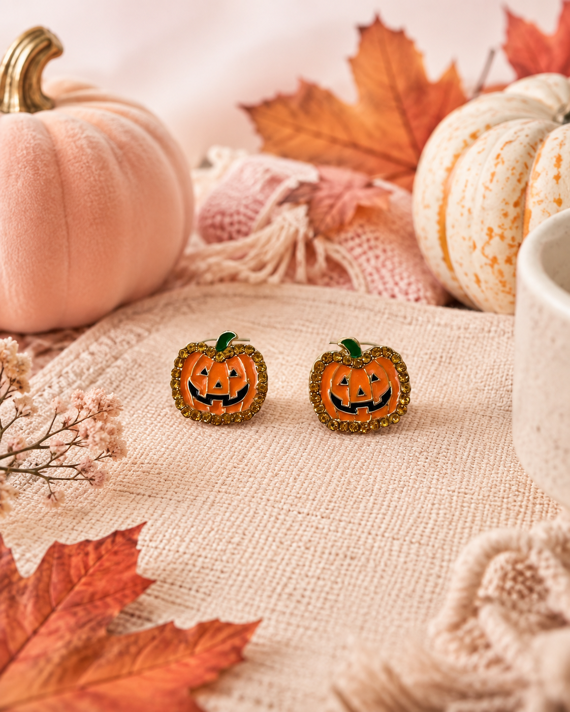 Jack-O-Lantern Stud Earrings