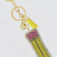 Rhinestone Pencil Puff Keychain