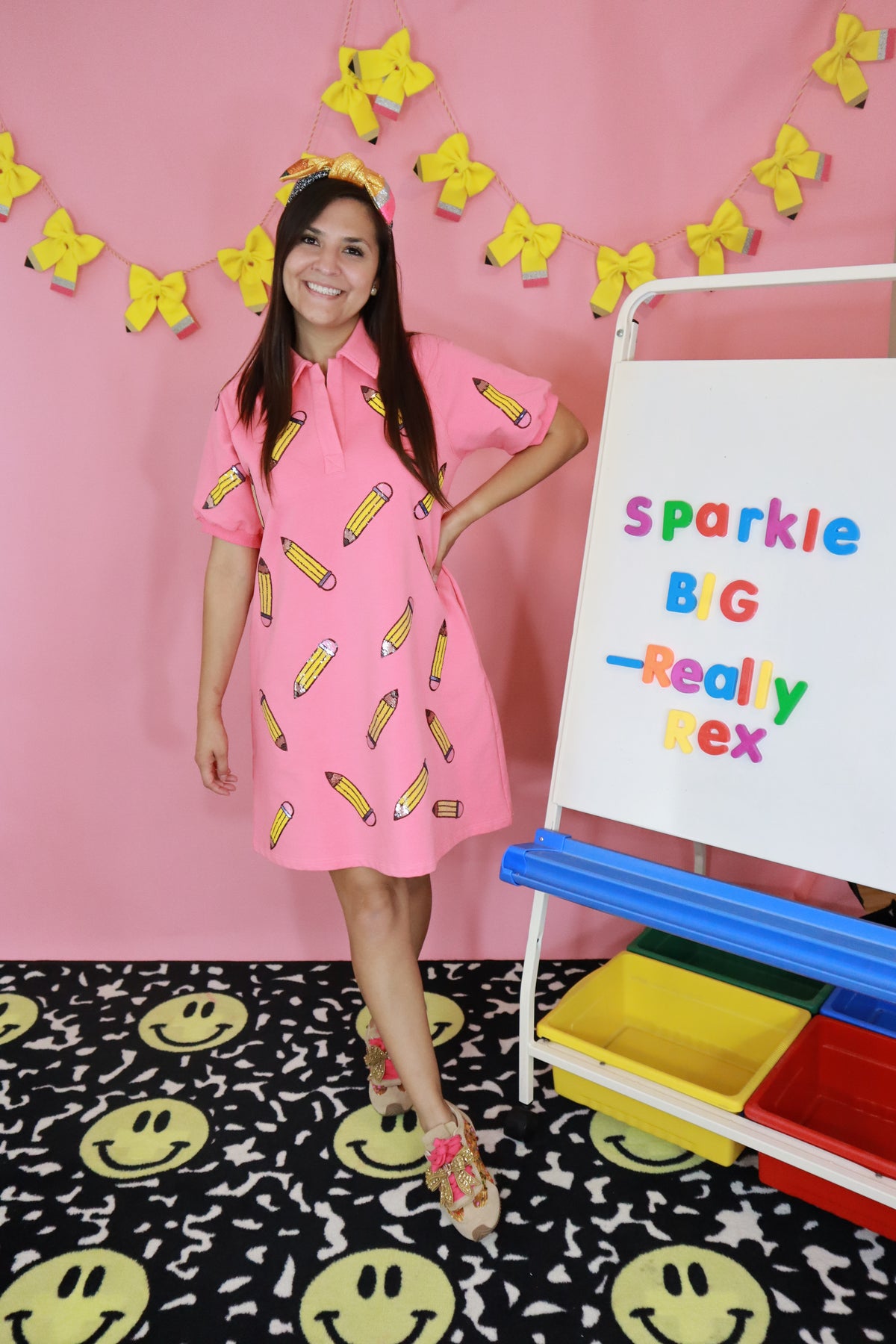 Collared Sequin Pencil Dress