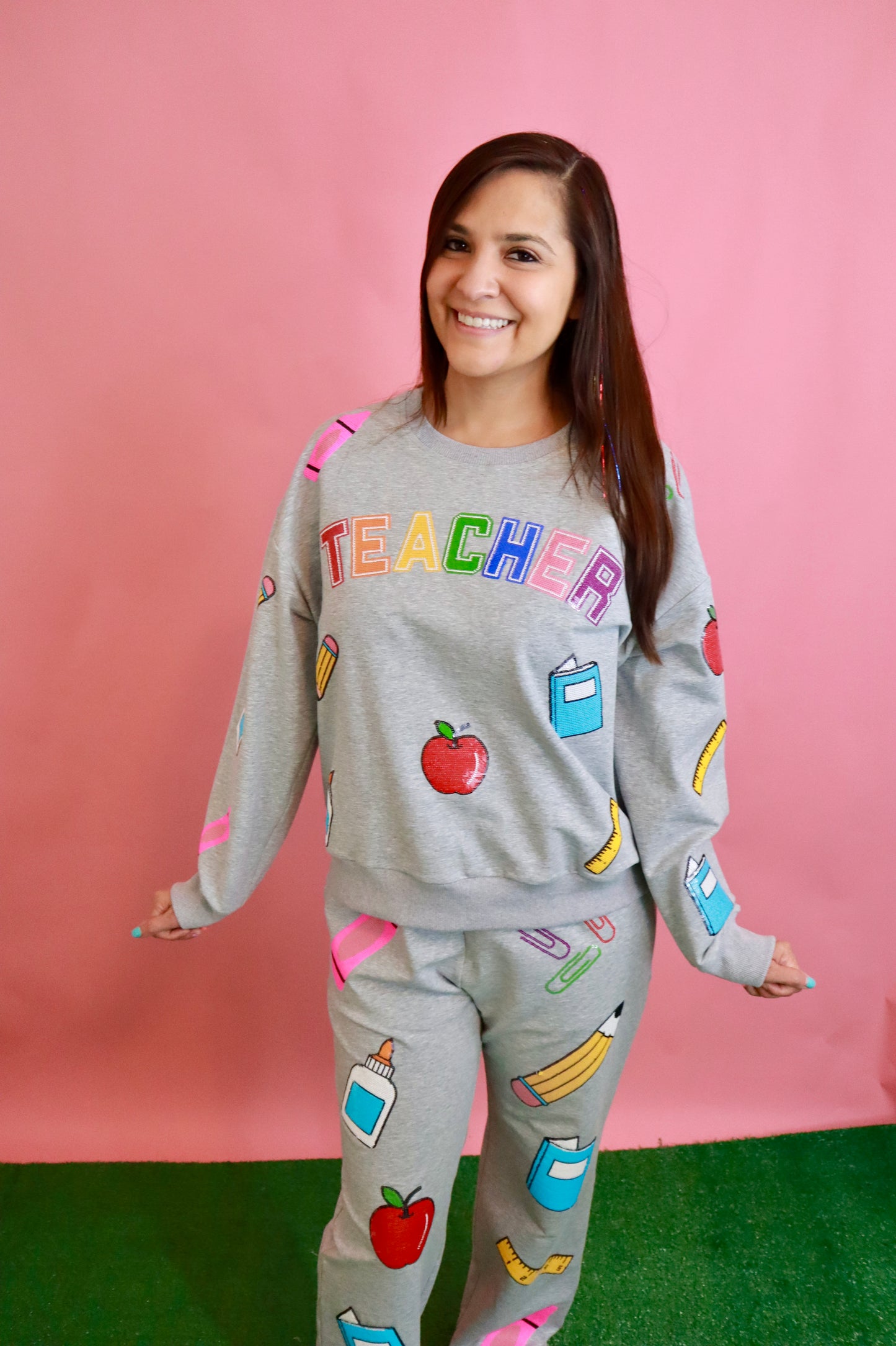 Teacher Varsity Style Sweatshirt