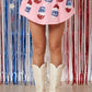 Pink USA Flag Sequin Skort