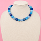 Blue Iridescent Bead Necklace