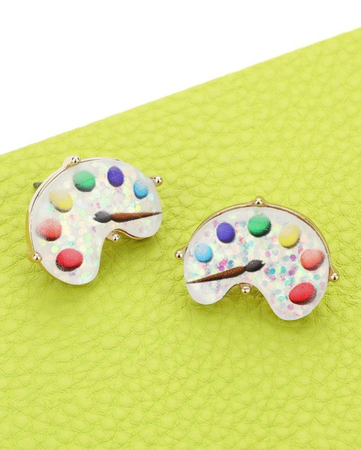 Glitter Paint Palette Stud Earrings