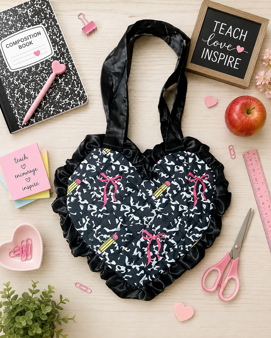 Composition Heart Tote Bag