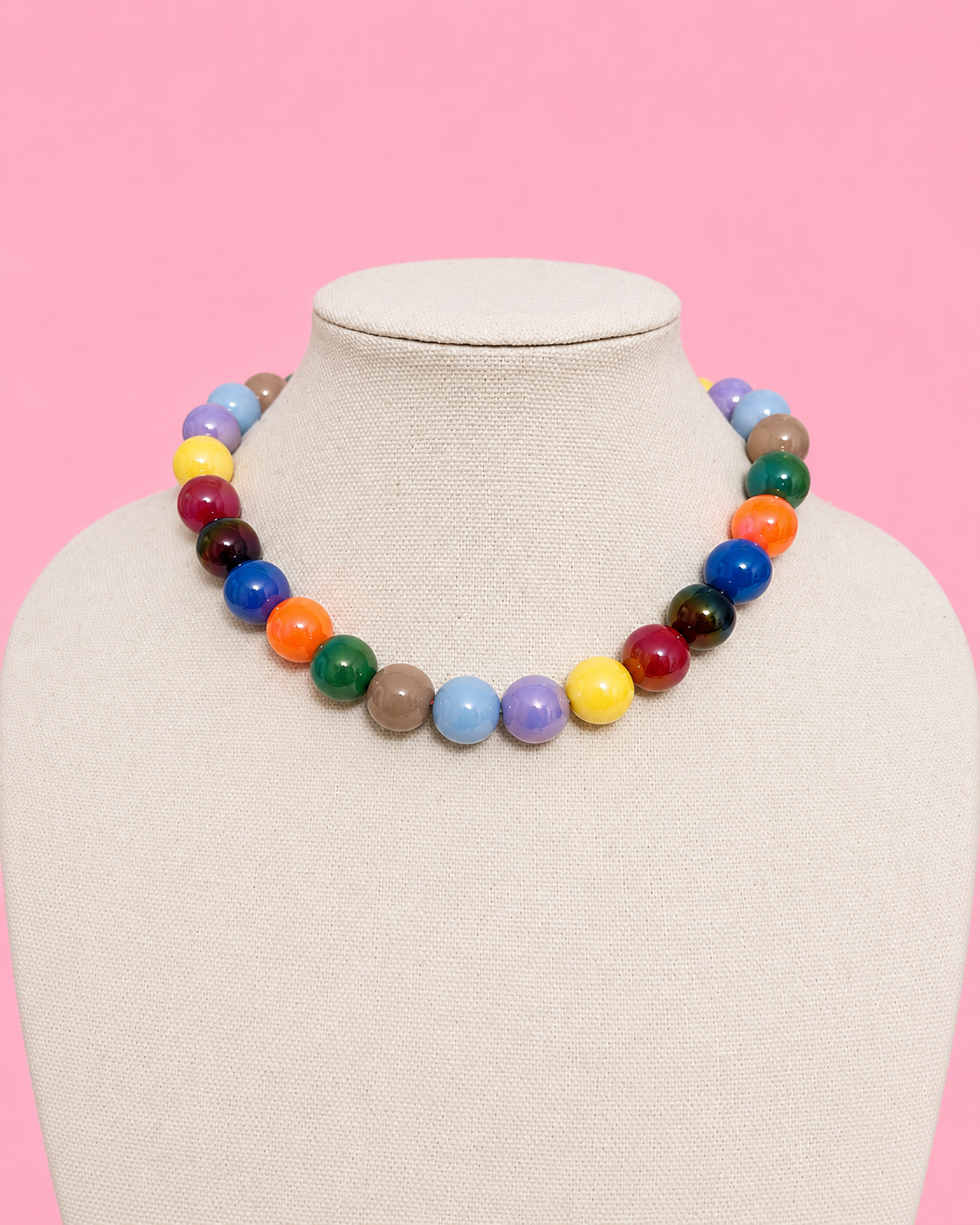 Rainbow Iridescent Bead Necklace
