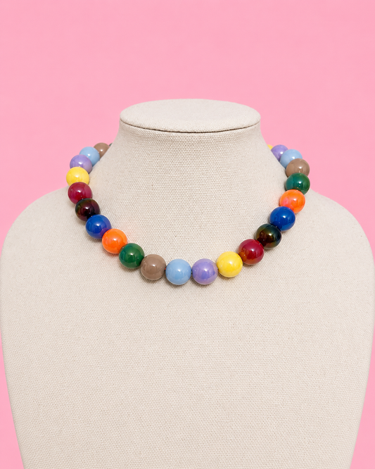 Rainbow Iridescent Bead Necklace