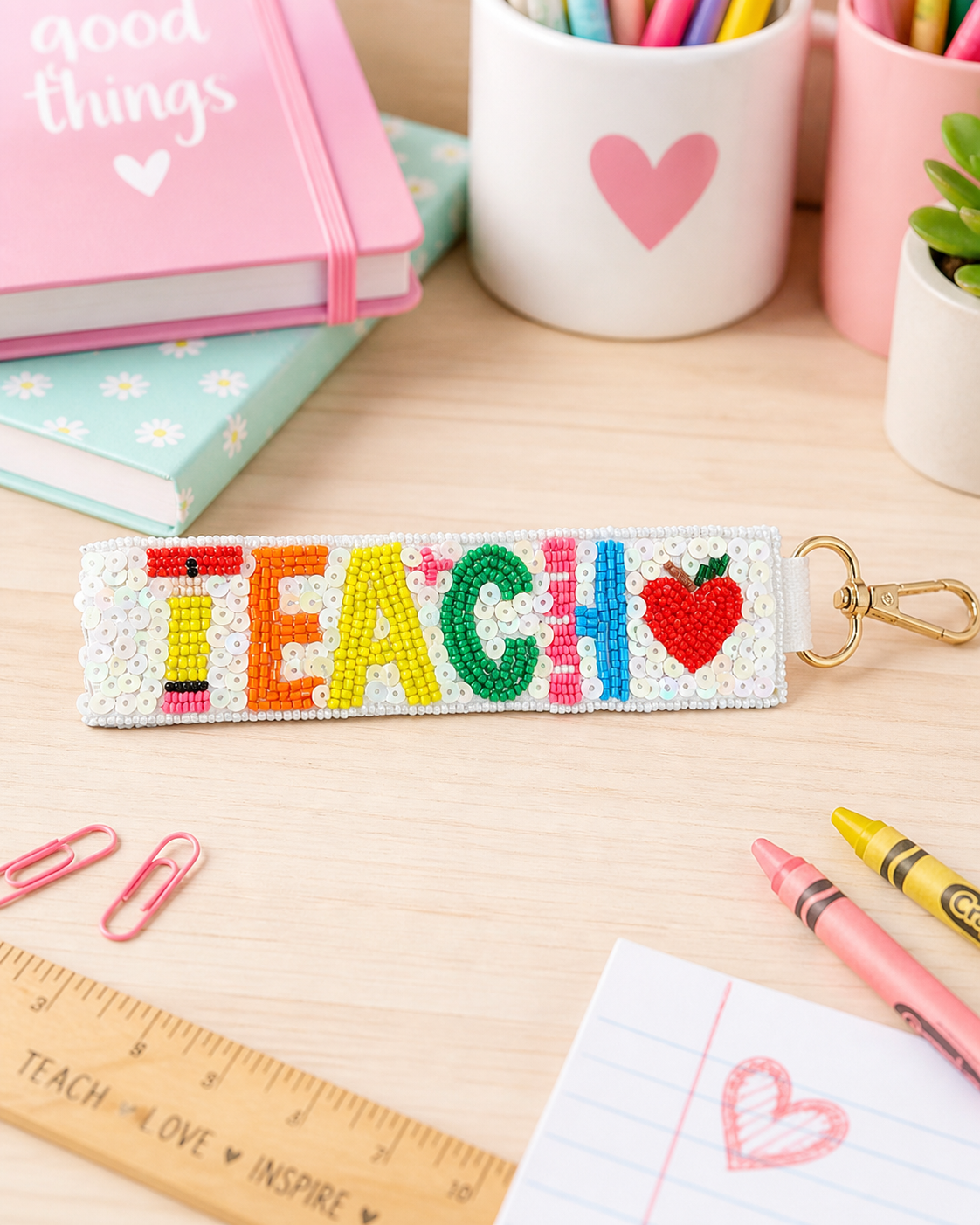 Sequin Teach Wristlet