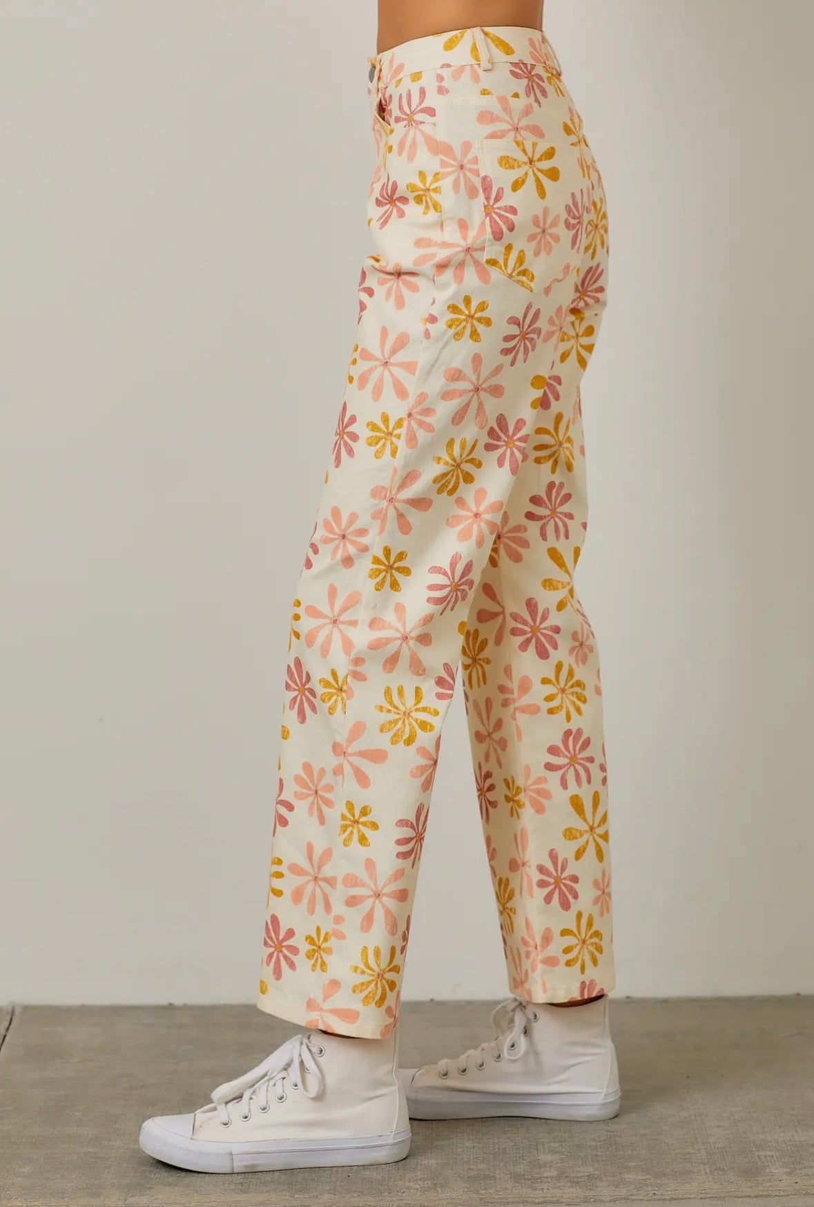 Floral Stretch Denim Pant