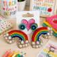 Beaded Rainbow Earrings with Rhinestones