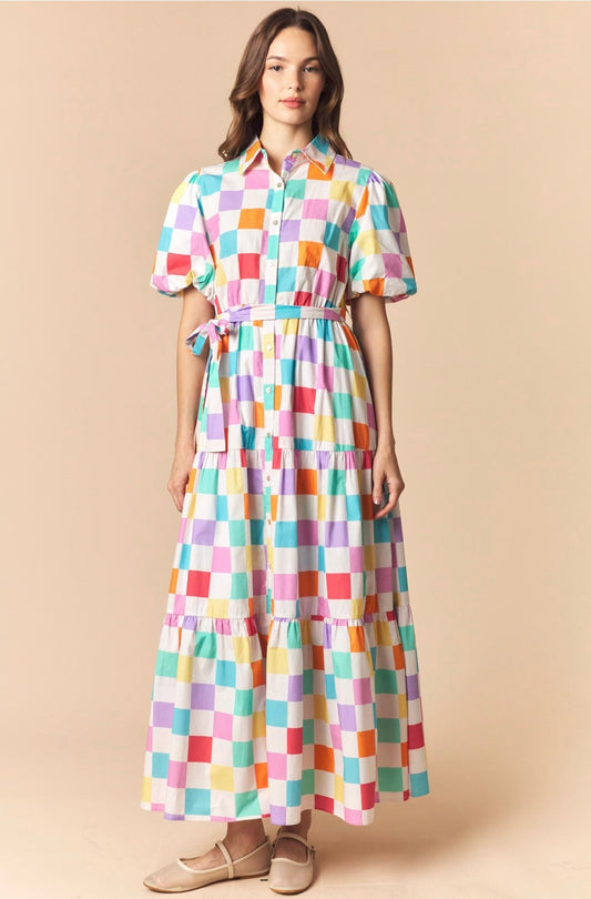 Multi Colored Checkered Dress