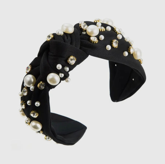 Black Pearl Jeweled Headband