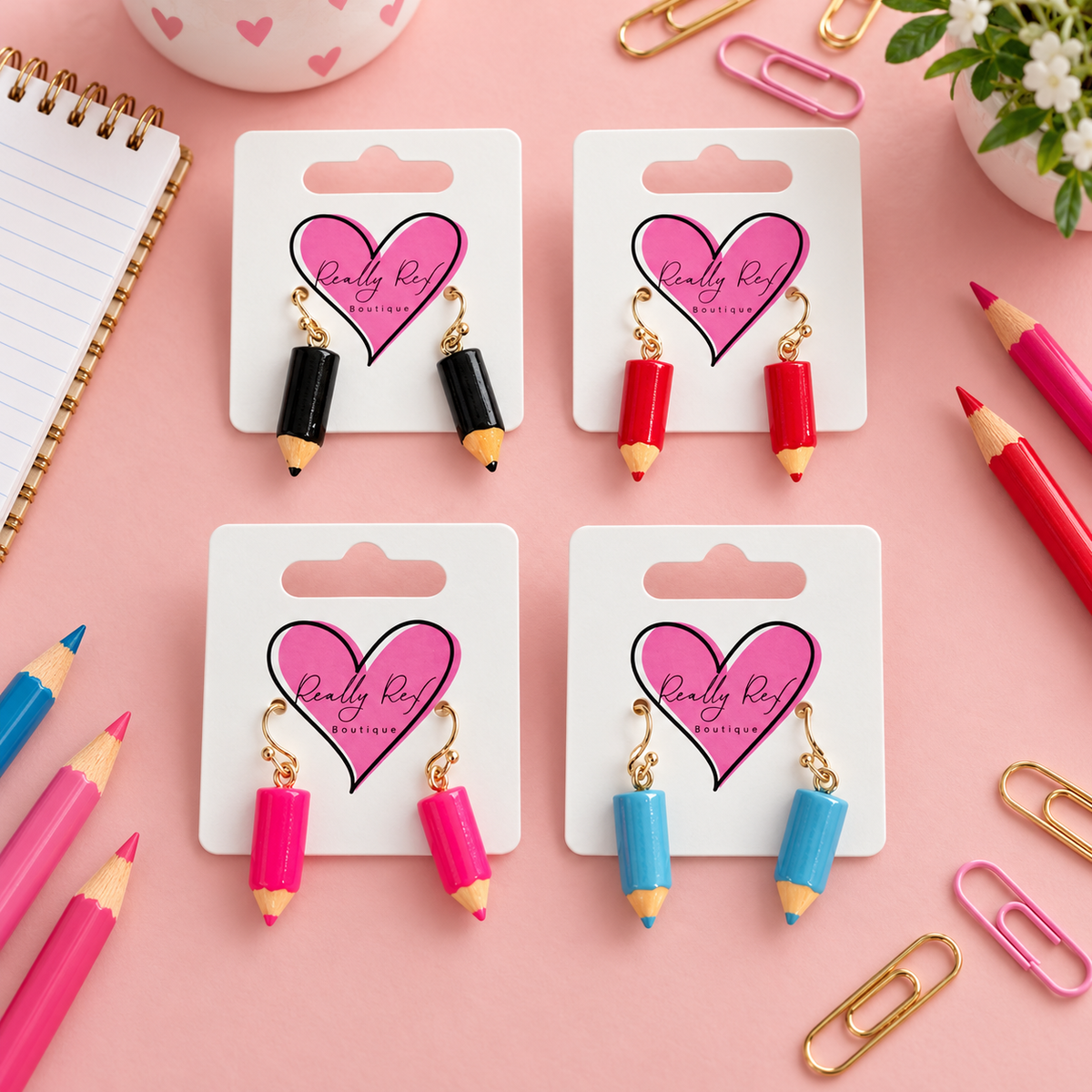 Colored Pencil Earrings