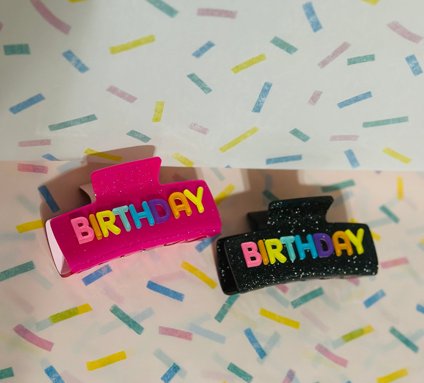 Glitter Birthday Hair Clips