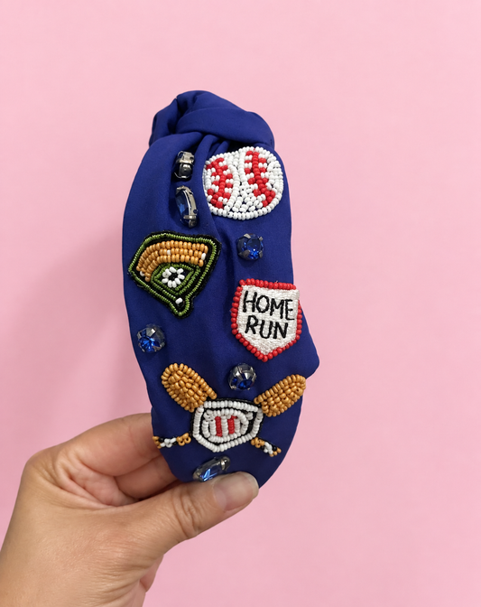 Baseball Themed Beaded Headband