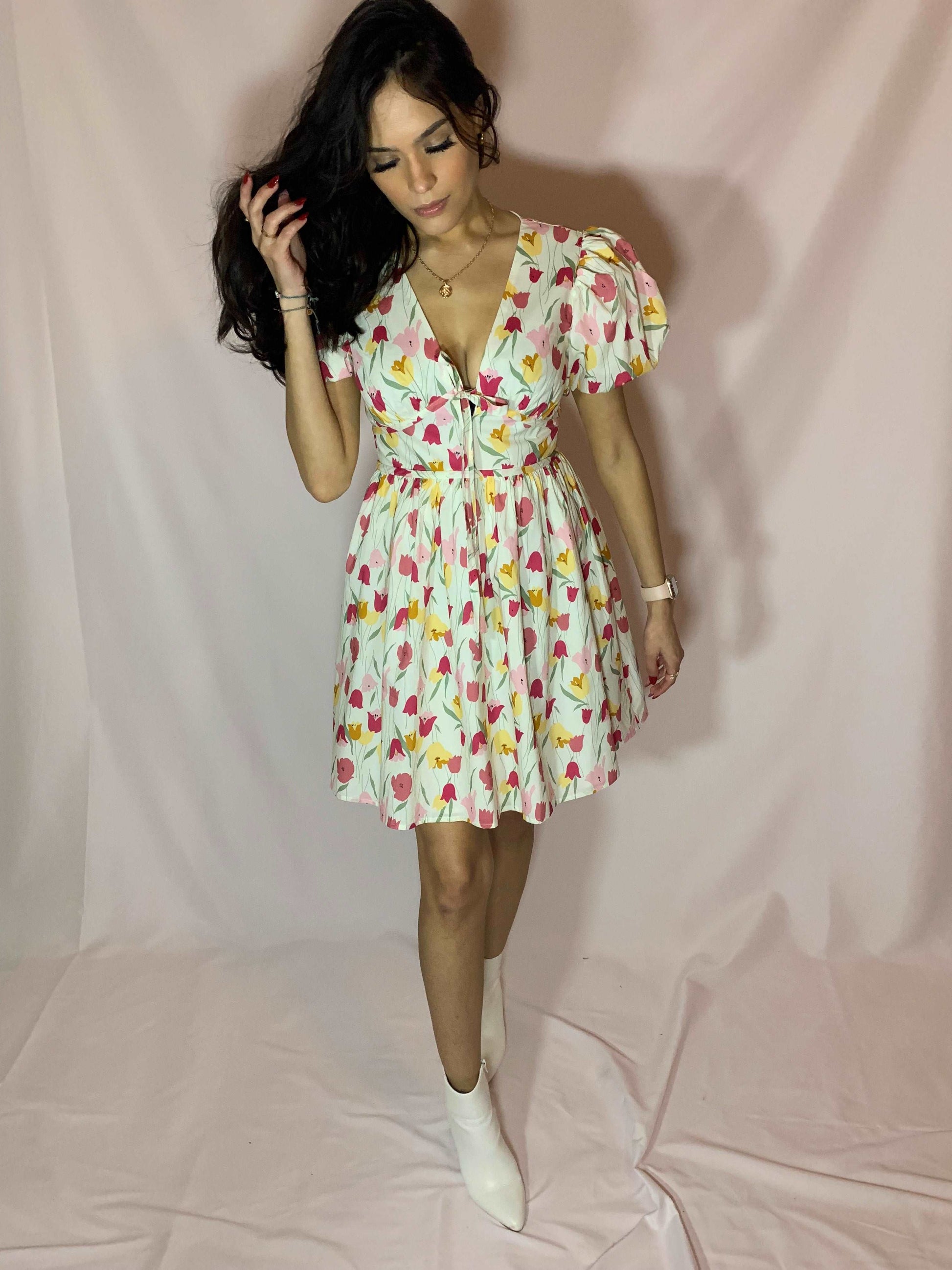 Floral Flutter Mini Dress