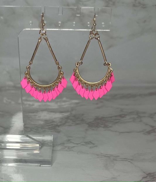Barbie Pink Teardrop Dangle Earrings