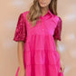 Pink Sequin Sleeve Dress