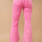 Pink Rhinestone Detailed Denim Pants