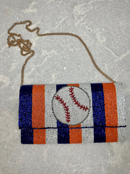 Beaded Astros Inspired Clutch Purse