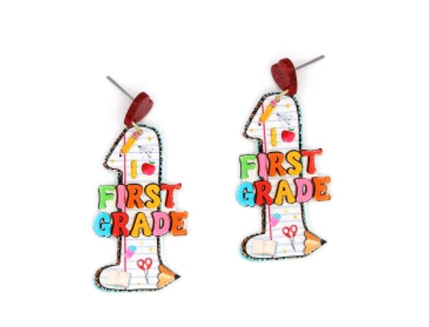 1st Grade Teacher Earrings