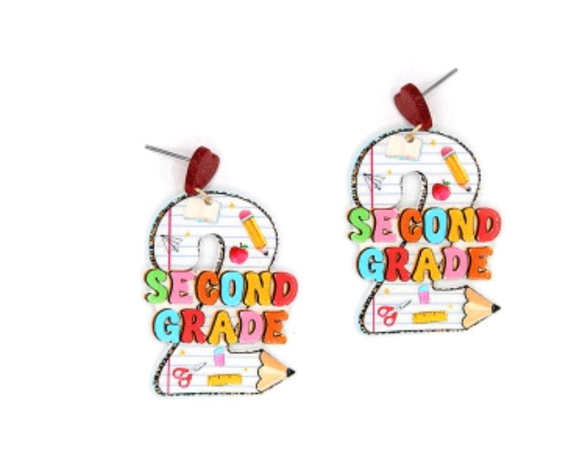 2nd Grade Teacher Earrings