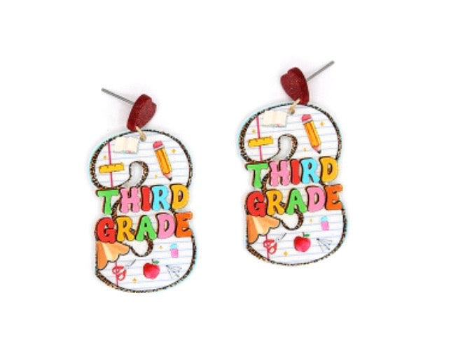3rd Grade Teacher Earrings