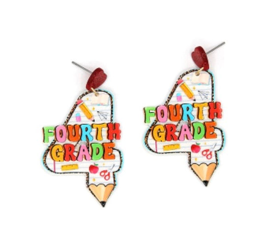 4th Grade Teacher Earrings