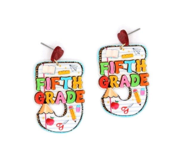 5th Grade Teacher Earrings