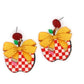 Checkered Apple Earrings