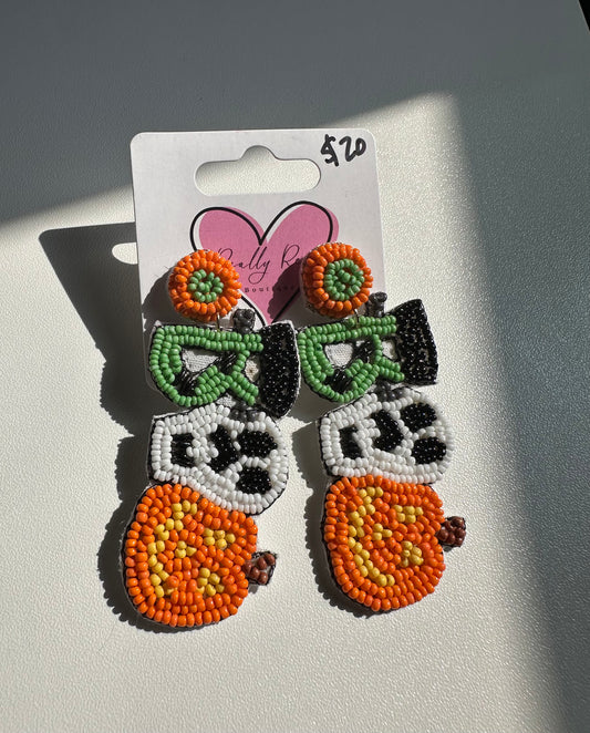 Beaded BOO Earrings