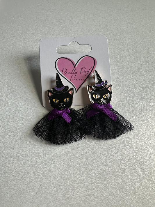 Witch Cat Earrings