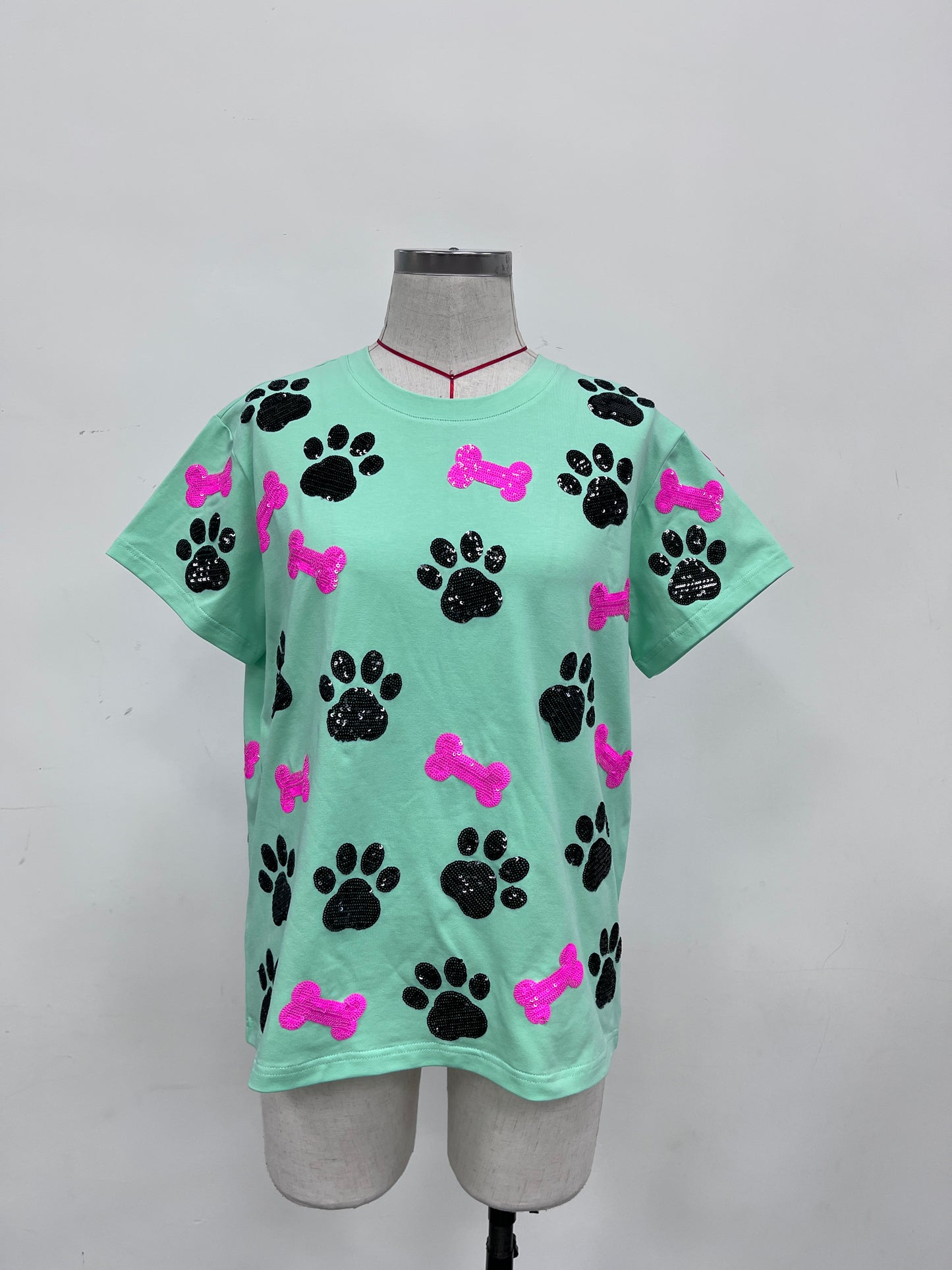 PREORDER Sequin Dog Paw Top